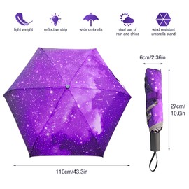 RoserRose Children's Reflective, Waterproof Umbrellas, Ultralight, Children's Umbrella with Safety Reflectors, Ventilated Windproof, Children's Umbrella for Girls and Boys - Purple