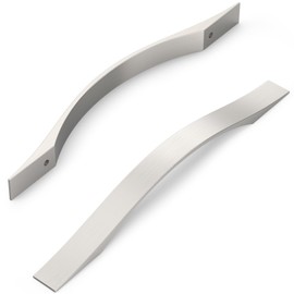 FURNIWARE Pack of 10 Cabinet Handles, Furniture Handles, Brushed Satin Nickel, 160 mm Hole Spacing, Kitchen Handles, Furniture Drawer Handles, Handles for Kitchen Cabinets, Cupboards, Drawer Handles