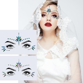 Face Jewels Music Festival Festival Face Gems Stick on Rhinestone Tattoo Stickers Pasties Self Adhesive Temporary Tattoos Fashion Jewelry for Party (Festival Makeup)