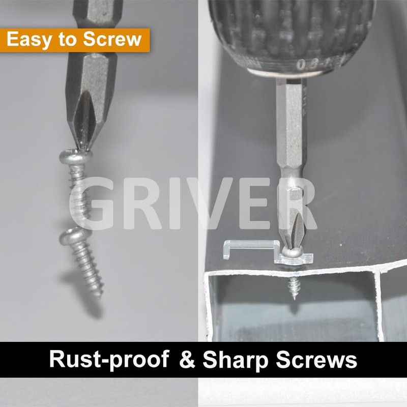 100 Pack Strip Light Mounting Brackets,Fixing Clips,One-Side Fixing,100 Screws Included