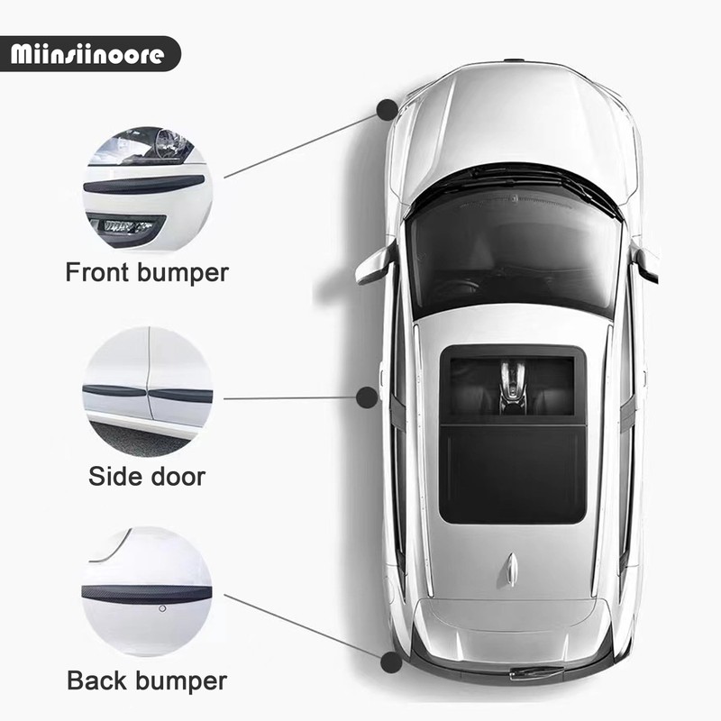 4 Pcs Car Front Rear Bumper Protector Strips, Universal Anti-Collision