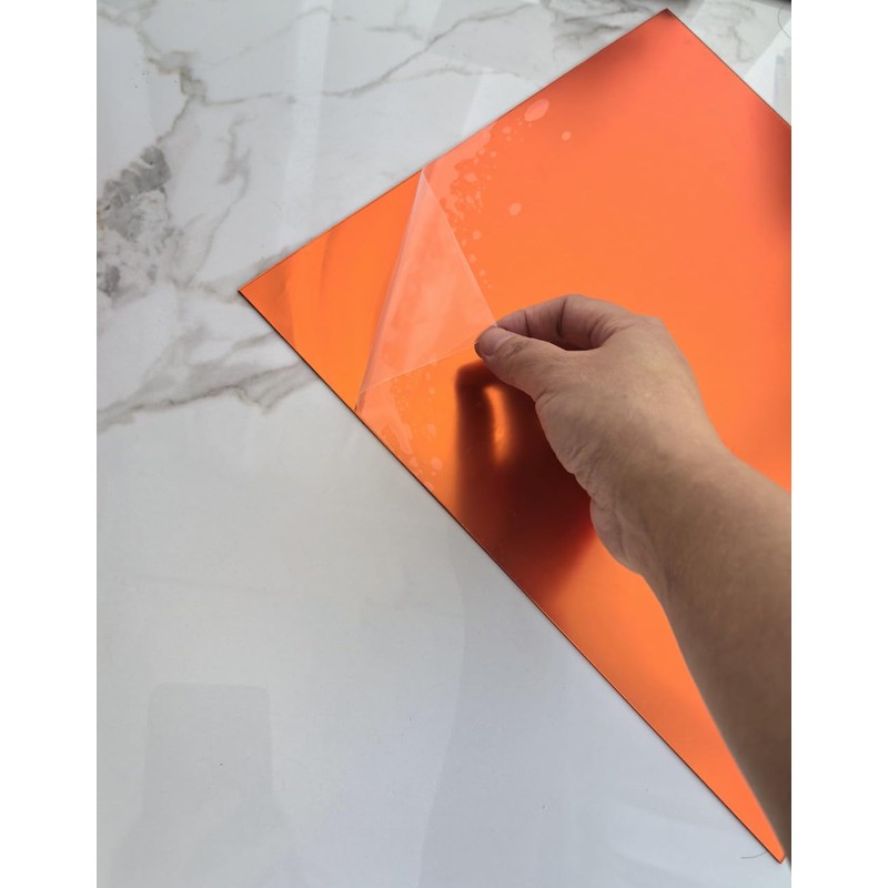 Set of 2 Orange Acrylic Sheet,Orange Mirror Acrylic Plexiglass Plastic