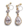 Miyabi Grace Women's Non-Hole Earrings, Popular, Painless, Cubic Zirconia, Elegant,
