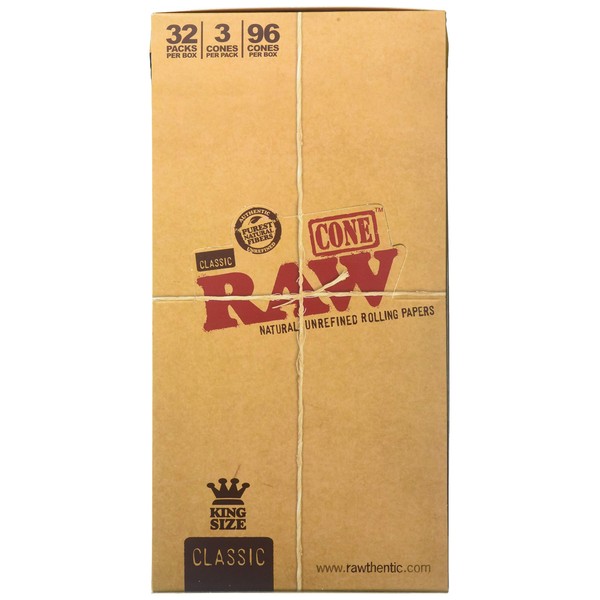 Raw Cone Classic King Size, 32 Pack, 3 Cone/Pack