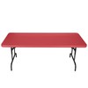 OEF Furnishings Adjustable Folding Table, 30" x 72", Red