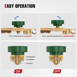 Nilight Top Post Battery Switch Heavy Duty 12DVC 125A Negative Kill Power Master Cut Off Isolator with Green Knob Quick Disconnect for Car Auto Truck Boat RV ATV