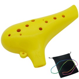 Aestivate Plastic Ocarina Instrument 12 Hole Ocarina Alto C 12-Hole Ocarina Instrument Easy Instrument (Yellow)