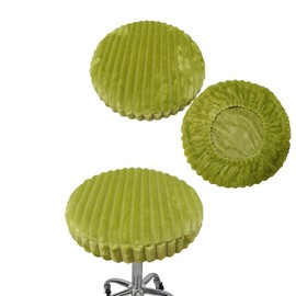 Shukii Stool Covers - 2 Pack Soft Slipcover with Elastic Cushion for Round Bar Stool & Chair (Green, Medium)