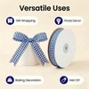 LYZXMLBL Royal Blue White Gingham Ribbon 5/8inx50Yd Woven Edge Gift