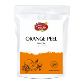 Nature's Basket 100% Pure Organic Orange Peel Powder For Skin & Hair | Edible Orange Peel Powder | Orange Face Pack For Glowing Skin, Tan Removal, Oil Control(227g)