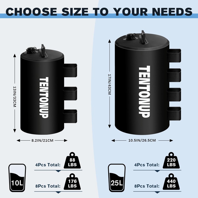 TENTONUP Canopy Water Weight Bags, 220 LBS Heavy Duty Canopy