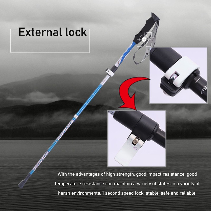 Hiking Poles Collapsible 5 Sections Portable Aluminum Hiking Sticks for