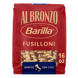 Barilla Al Bronzo Fusilloni Pasta (1 lb), Bronze Cut Pasta Created from High Quality Durum Wheat, Imported from Italy, Non-GMO, Kosher