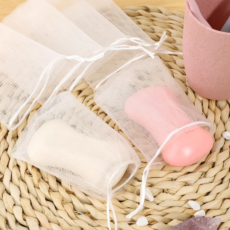 Mozeat Lens 20 PCS Exfoliating Mesh Soap Saver Pouch Bag