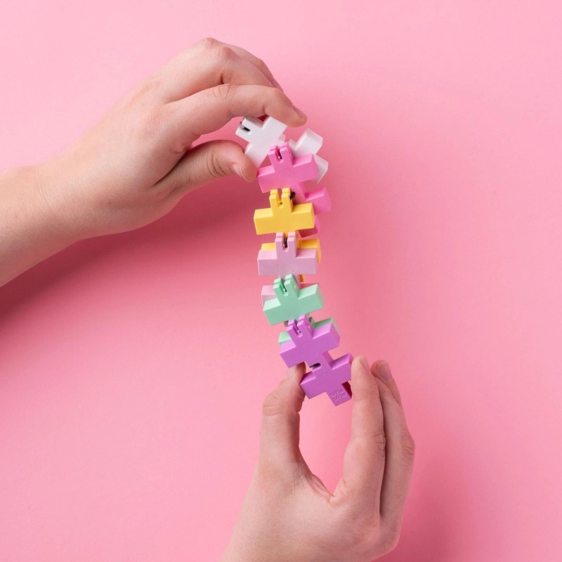 PLUS PLUS Hexel Bubblegum Fidget Toy Flexible Stress Relief Portable