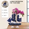 VOSAREA 24 cm Sailing Boat Model Wooden Sailing Ship Model