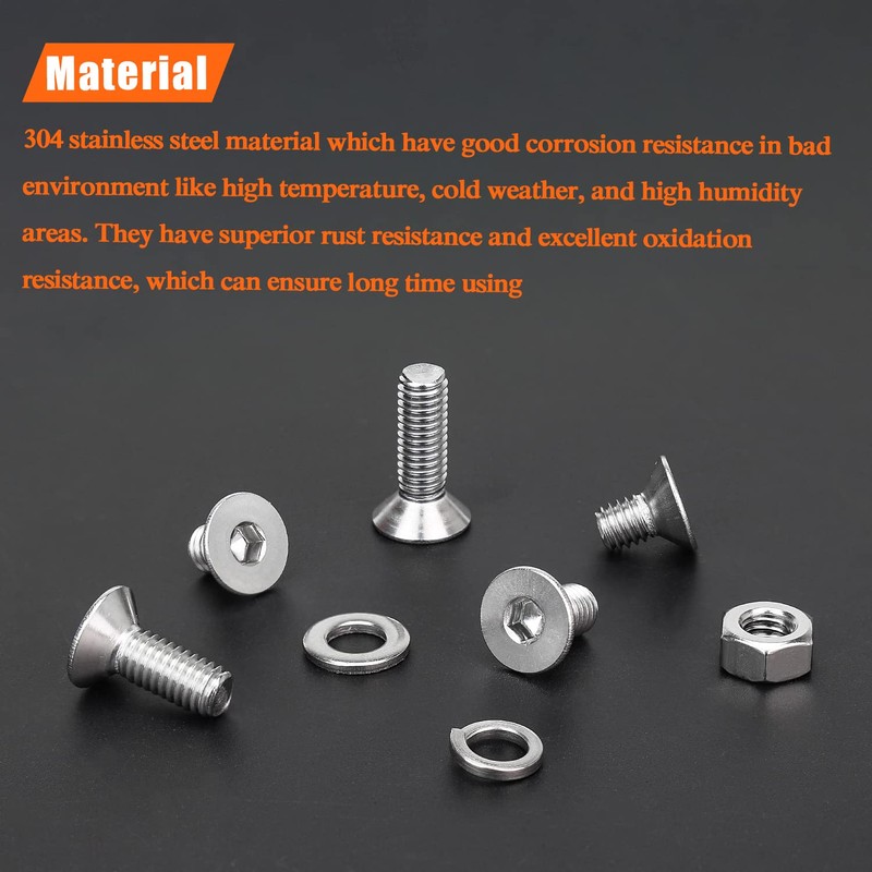 HELIFOUNER 146 Pieces M6 x 8mm /10mm /12mm /16mm /20mm