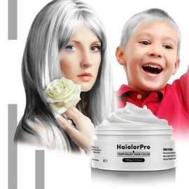 HaiolorPro White Hair Colour Wax Temporary, Temporary Hair Dye for Kids, Hair Makeup Paint Wax for Parties or Cosplay, Hair Coloring Products No Messy