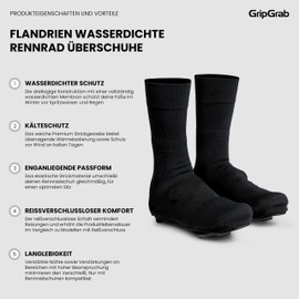 GripGrab Flandrien Waterproof Road Bike Overshoes Knitted Aero Rain Cover Cycling Oversocks Knitted Cover Socks