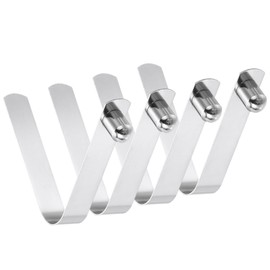 PATIKIL 11 x 7.5mm Kayak Paddle Snaps, 4 Pack Tent Pole Clips Steel V Shaped Single Pin Push Button Spring Clips Lock Tube Pole Clips for Camping Awning, Silver Tone, 59mm Long
