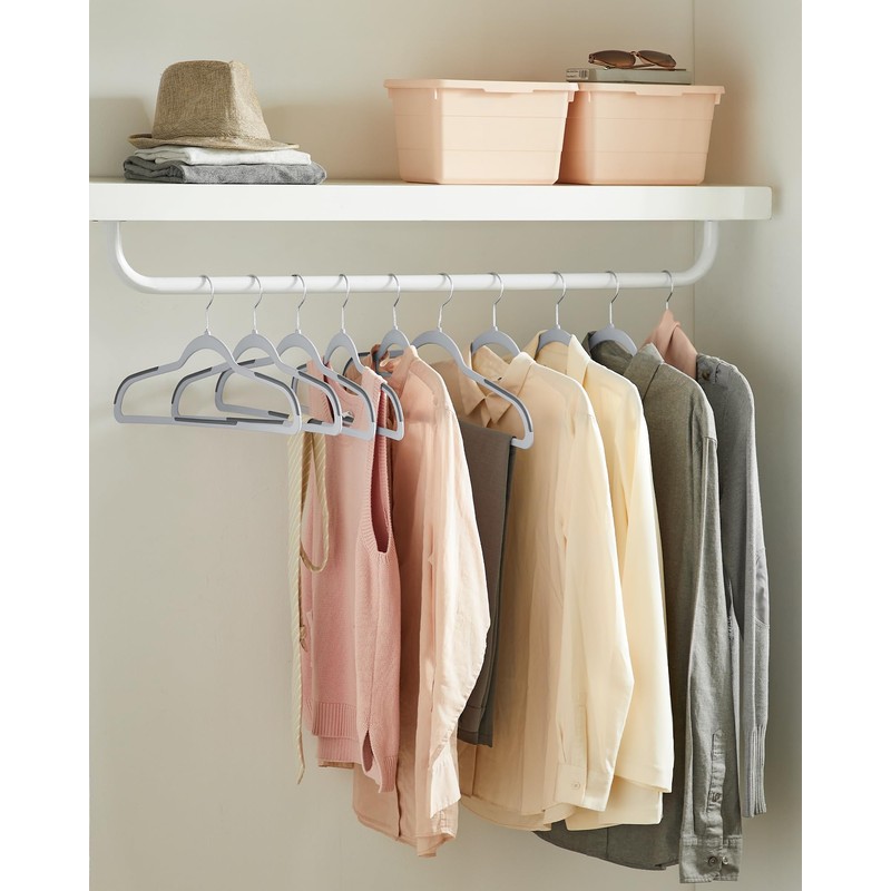 SONGMICS Clothes Hangers, Pack of 50 Plastic Coat Hangers, Space-Saving,
