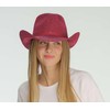 C.C Sparkly Sequin Cowboy Hat with Suede String Trim, Maroon