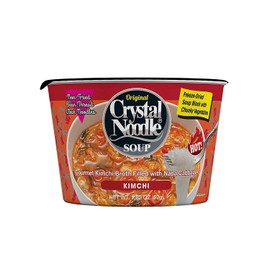 Crystal Noodle Soup, Kimchi, Savory Broth Filled with Spicy Napa Cabbage, (Pack of 6 Cups) 1.83 OZ