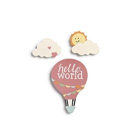Demdaco Embellish Your Story Hello World Baby Magnets-Set of 3, 3 Piece
