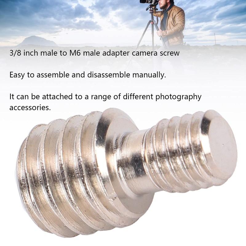 3/8 to M6 Male Conversion Screw, Tripod Mount Converter 3/8"