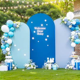 Blue Arch Backdrop Cover Set of 3 Wedding Arch Covers Stretchy Backdrop 7.2FT 6.6FT 6FT Decorations Baby Shower Bridal Shower Photo Birthday Party Blue Arch Stand Cover Spandex
