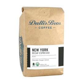 Dallis Bros. Coffee "Decaf New York Espresso" Dark Roasted Fair Trade Organic Whole Bean Coffee - 12 Ounce Bag