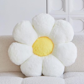 Xuyier Flower Pillow, Decorative Flower Throw Pillow, 14.9“ Cute Daisy Pillow, Aesthetic Fun Decor Pillows for Bed, Flower Shaped Accent Cozy Pillow for Couch