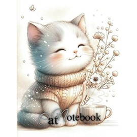  Hardcover Cat Notebook Diary 8.5" x 11": Large Journal, 200 Wide Ruled Pages, Durable Matte Cover. Made in the USA