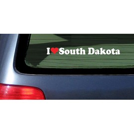 I Love Heart South Dakota State Vinyl Sticker Decal.