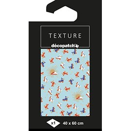 Décopatch - Ref TD866C - Texture Collection - Light Blue Roller Skates Pattern - Contains 1 Sheet of 30 x 40cm Textured Paper, Foil Printing for Metallic Effects
