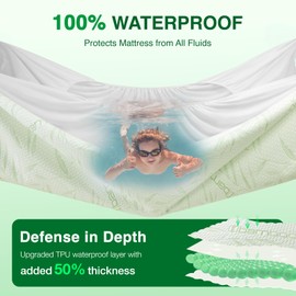 LIANLAM Waterproof Mattress Protector, Premium Mattress Protector Cover, Breathable (Classic White, Queen)