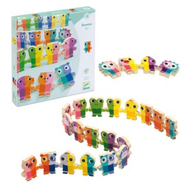 DJECO DJ01641 Educational Toy, 3 Years Old, Dominoes, Blocks, 2 Years Old, Animals, Alignment, Color Matching
