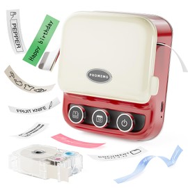 Phomemo P15 Retro Label Maker Machine with Tape, Bluetooth Vintage Label Printer for Gifts, Decorations, Fabric Name Tags, One-Touch Date Printing and Inspiration Button, Vintage Red