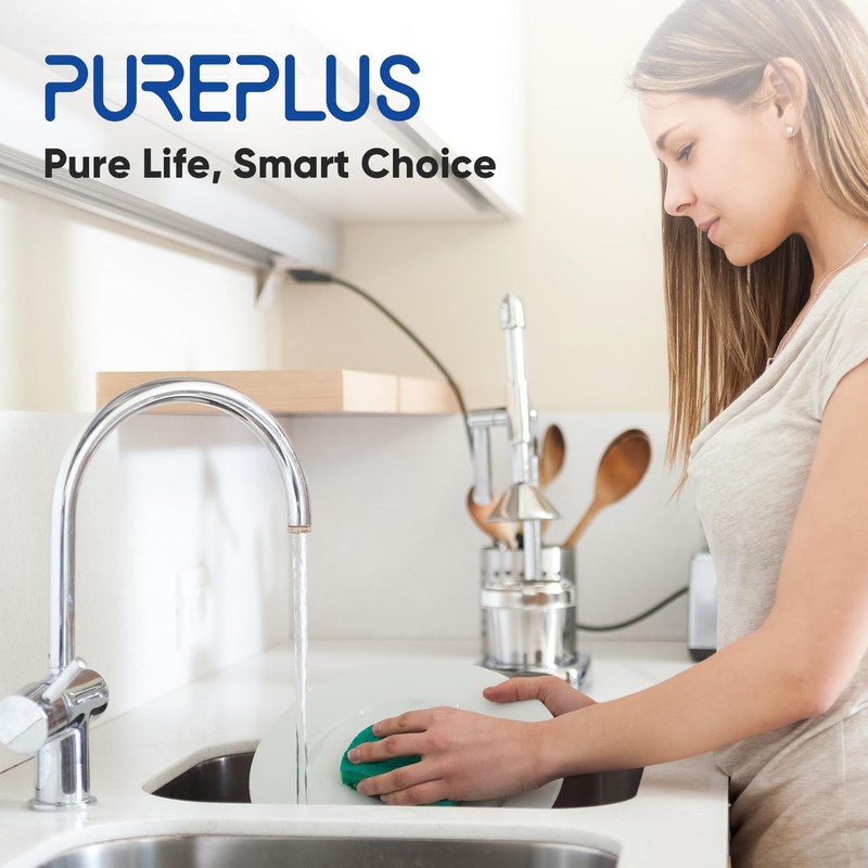 PUREPLUS Under Sink Water Filter System, 22000 Gallons, 99.99% Chlorine