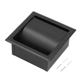 Embedded Toilet Paper Holder 304 Stainless Steel Roll Paper Rack for Home Bathroom Hotels Black