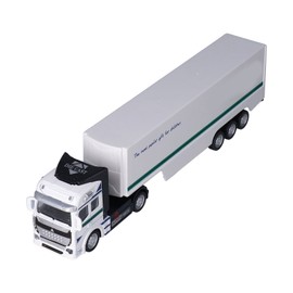 1:48 Semi Truck Toy Pull Back Container Truck Toy Alloy Model Transport Car Toy for 3 Years Old (White Truck Cabinet )