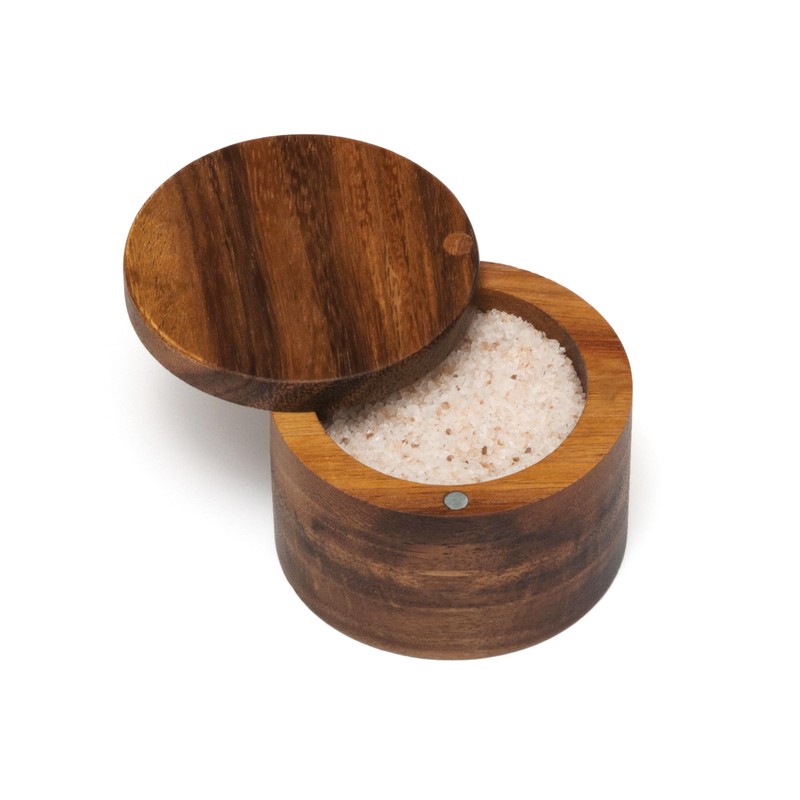 Lipper International Acacia Wood Salt or Spice Box with Swivel
