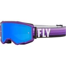 Fly Racing Zone Men's Off-Road Motorcycle Goggles - Purple/Black W/Sky Blue Mirror/Smoke Lens / One Size