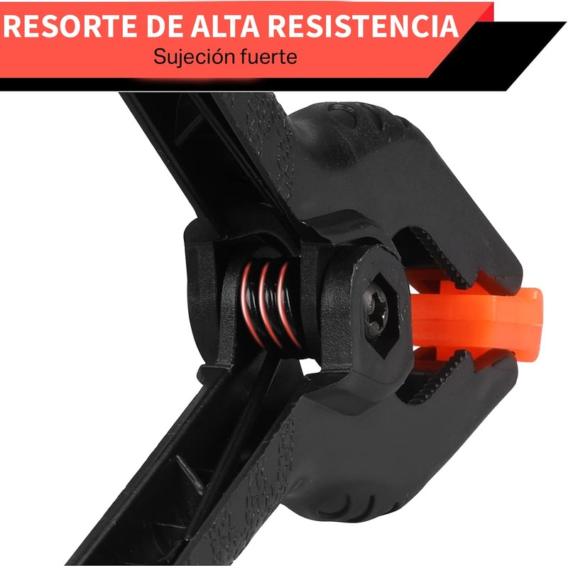 Timotech 12 Clips Resistentes de Plástico, Abrazaderas para Carpintería, Pinzas