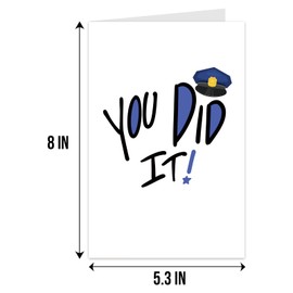 Police Academy Graduation Card, Police Promotion Card, Policeman Congratulations Card, Officer You Did It Card