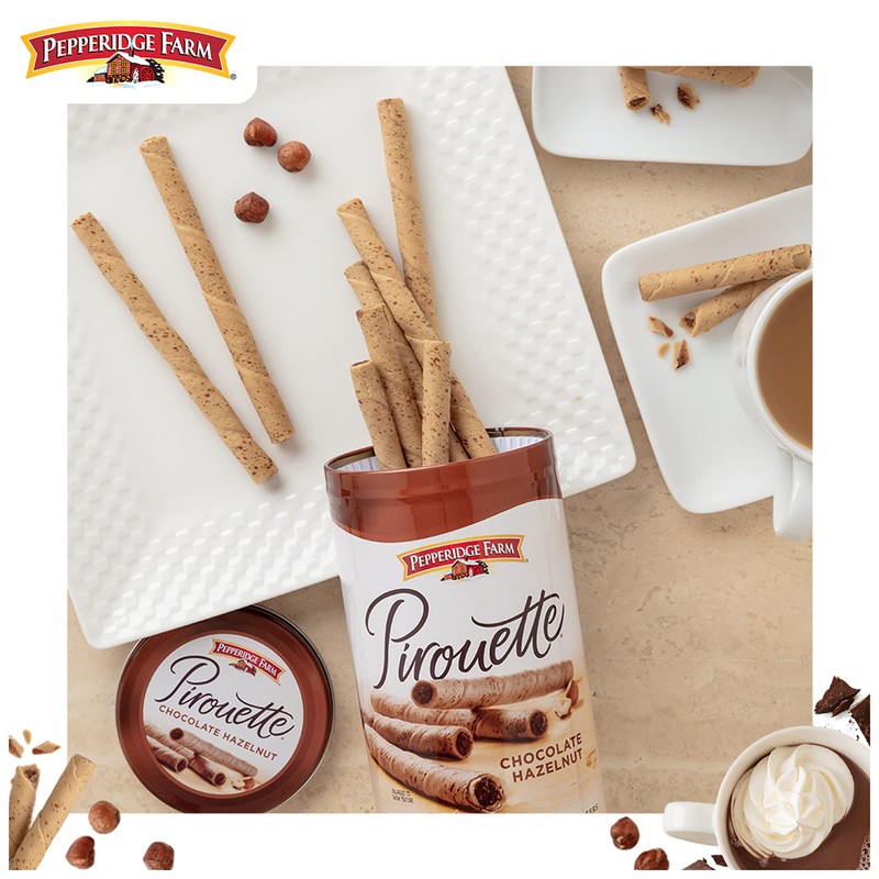 Pepperidge Farm Pirouette Cookies, Chocolate Hazelnut Créme Filled Wafers, 13.5