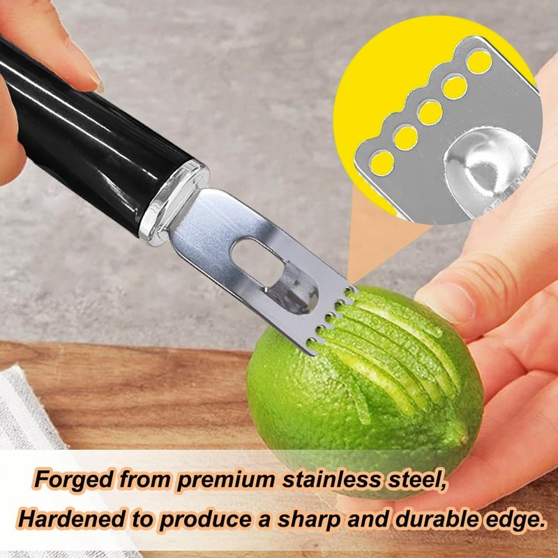 Channel Knife, 2 in 1 Lemon Peeler Zester Cocktail Garnish