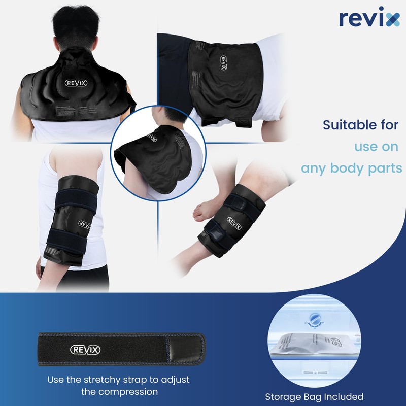 REVIX 20'' XXXL Reusable Ice Knee Wrap for Discomfort Reduction,