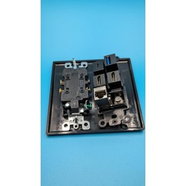 RiteAV USB 3 USB C 2 HDMI Coax Cat7 Wall Plate - Outlet [Black/Black]