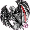 American Thin Red Line First Responders American Flag Eagle Decal